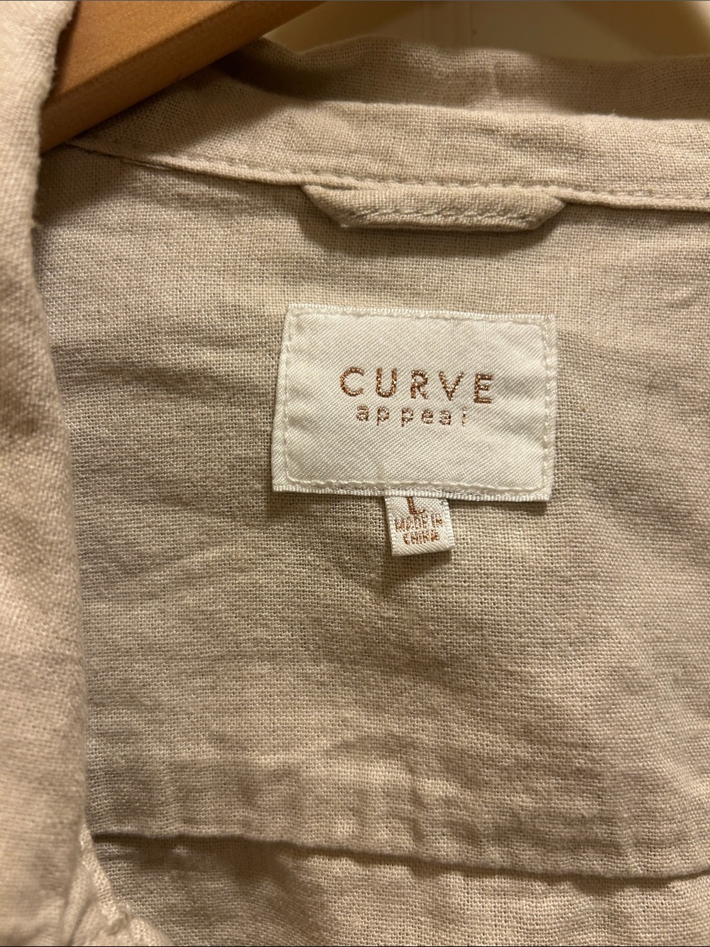 Curve Appeal Neutral Beige linen/rayon jacket - Picture 2 of 4